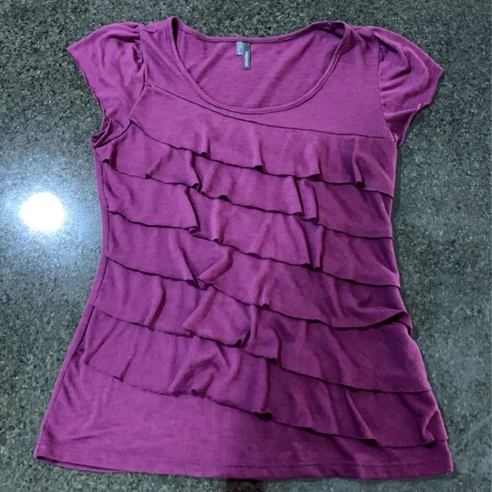 Maurices Purple Flowy Dress Shirt